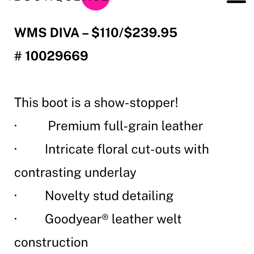 ARIAT Diva Black & White Leather Sexy Ladies Western Studs Ankle Boots Booties 8 - Picture 7 of 16